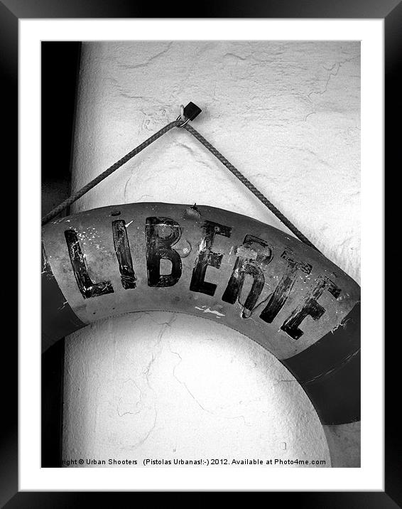 Liberte Lock Framed Mounted Print by Urban Shooters PistolasUrbanas!