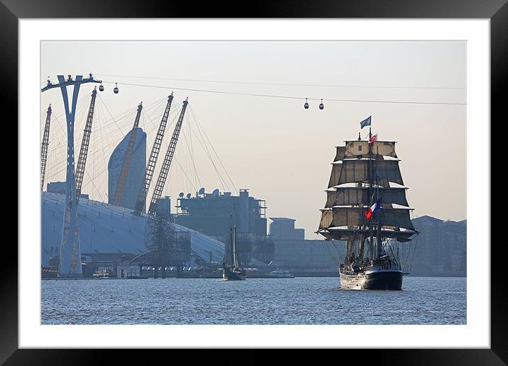 Belem at North Greenwich Framed Mounted Print by Rob  Powell