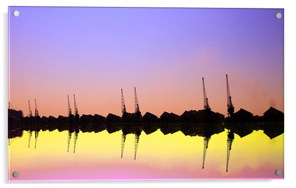 Royal Docks Cranes  art Acrylic by David French