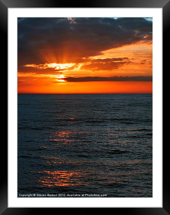 North Atlantic Sunset Framed Mounted Print by Steven Watson