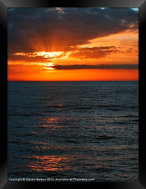 North Atlantic Sunset Framed Print by Steven Watson