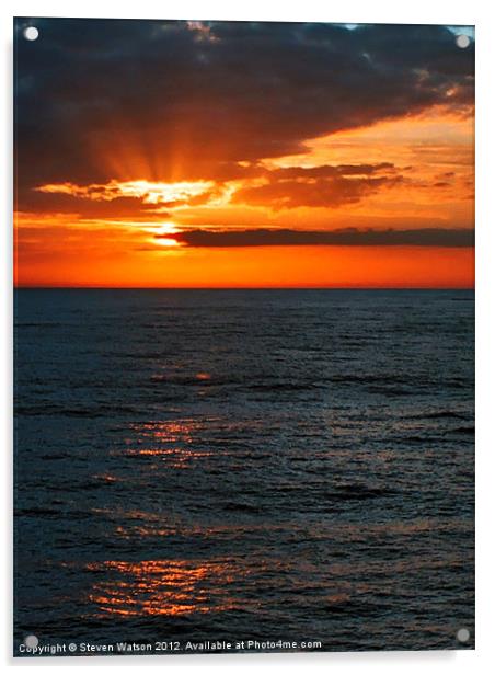 North Atlantic Sunset Acrylic by Steven Watson