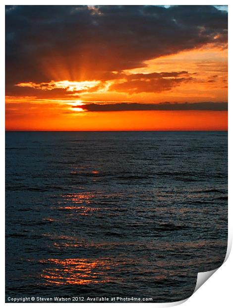 North Atlantic Sunset Print by Steven Watson