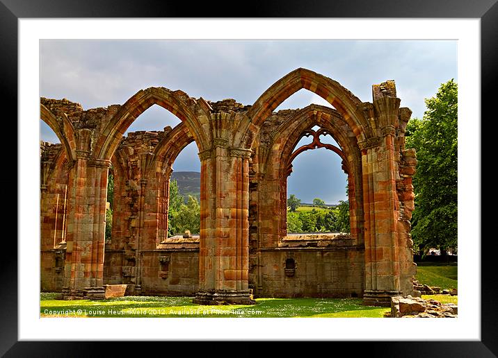 Aisle Chapels at Melrose Abbey Framed Mounted Print by Louise Heusinkveld