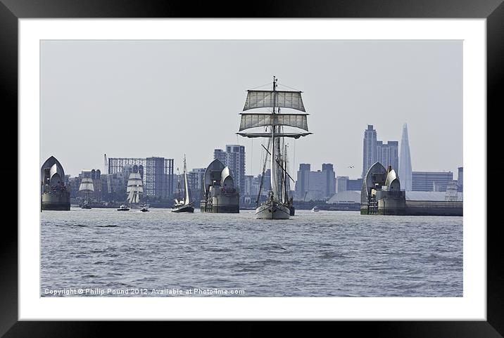 Tall Ships at Thames Barrier Framed Mounted Print by Philip Pound