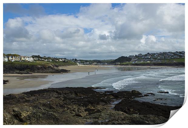 Polzeath Hayle Bay Print by David Wilkins