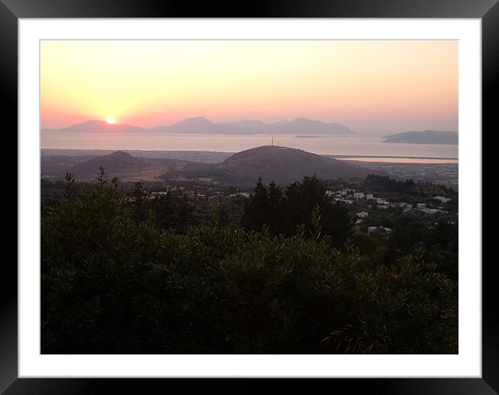 Sunset in Greece Framed Mounted Print by Liam Sims