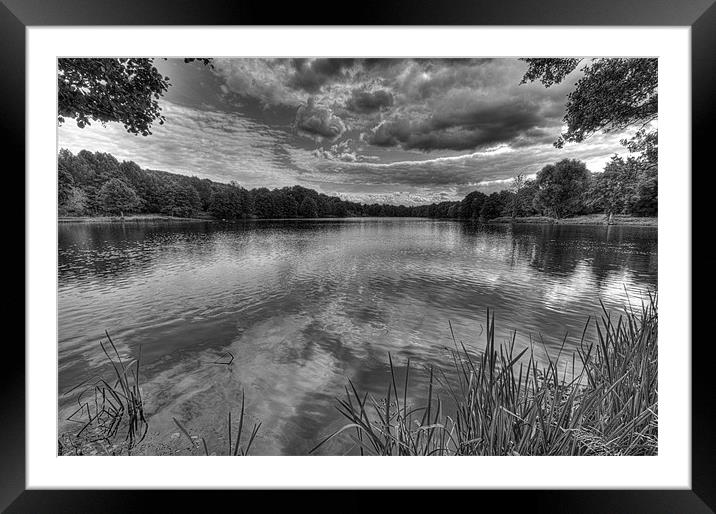 River Darent Black and White Framed Mounted Print by Dean Messenger