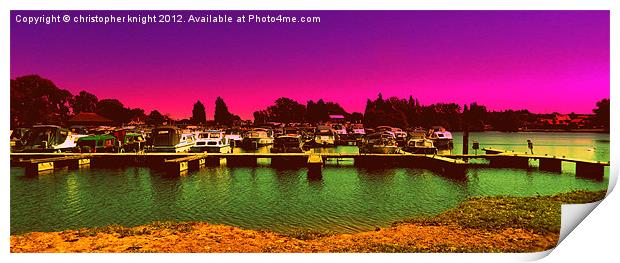 Purple Harbor Print by christopher knight