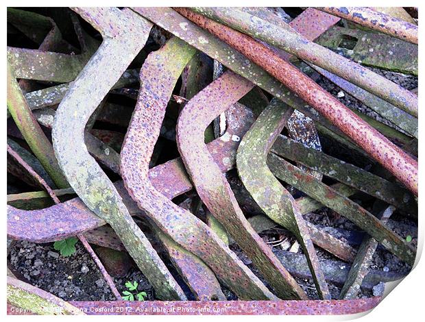 Bent and twisted metal Print by DEE- Diana Cosford