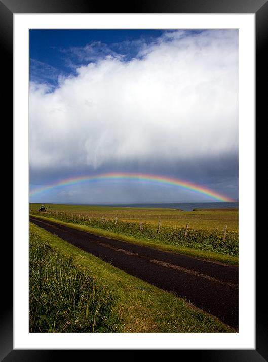 Road to the end of the rainbow Framed Mounted Print by Linda More