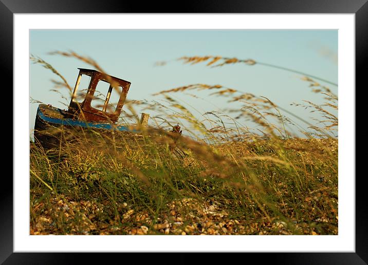 Fishing Boat at Dungeness Framed Mounted Print by VICTORIA HENDRICK