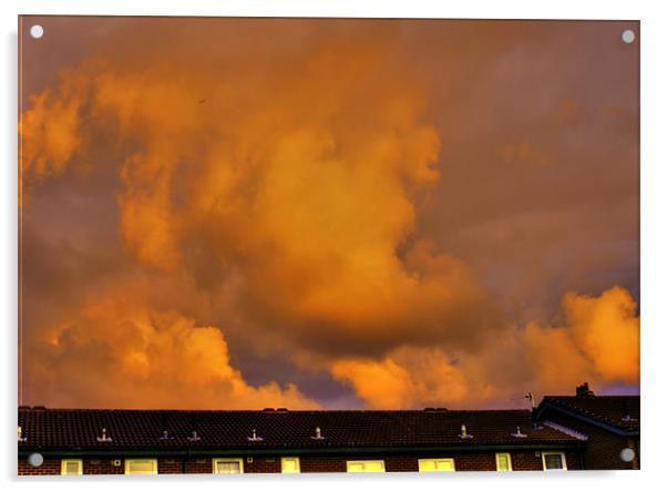 Golden Clouds Acrylic by Jacqui Kilcoyne
