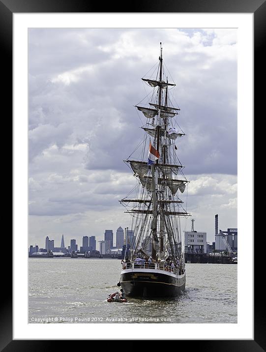 Tall Ship Morgenster on Thames Framed Mounted Print by Philip Pound