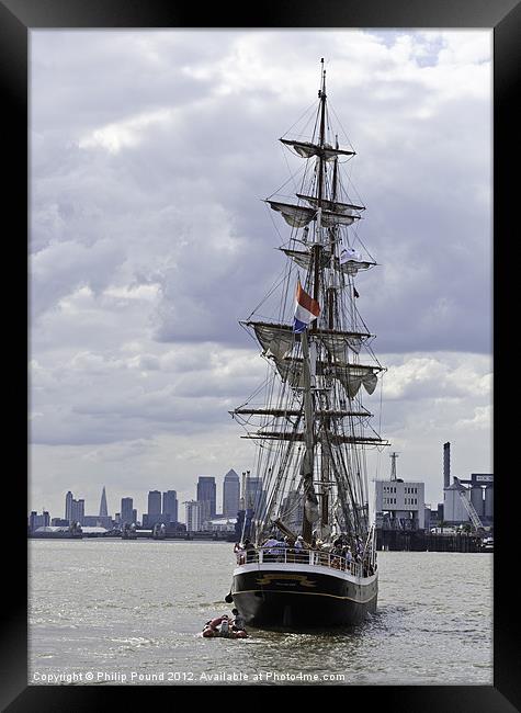 Tall Ship Morgenster on Thames Framed Print by Philip Pound