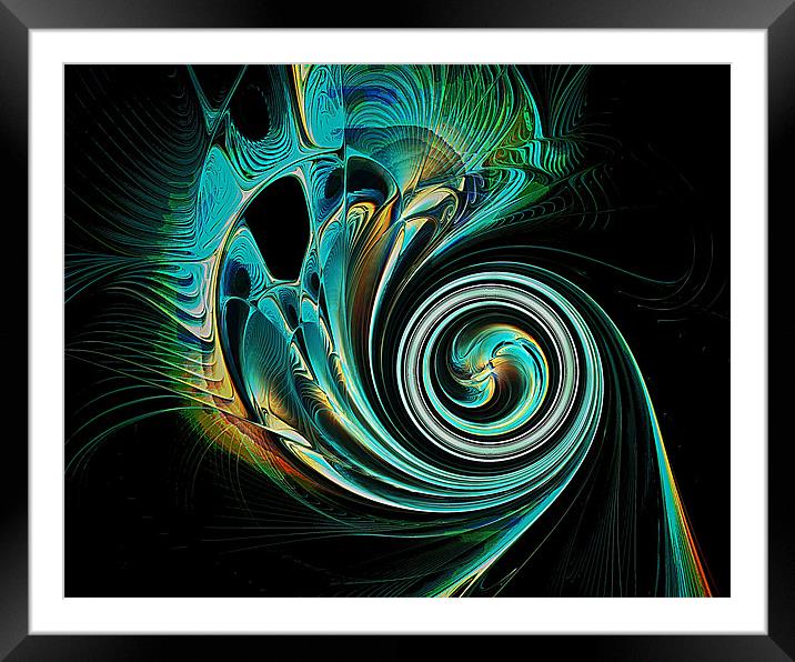 AquaSpiral Framed Mounted Print by Amanda Moore