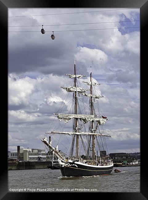 Morgenster Tall Ship In London Framed Print by Philip Pound