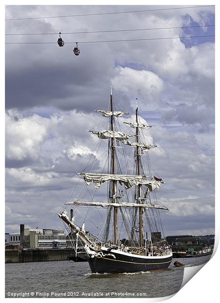 Morgenster Tall Ship In London Print by Philip Pound