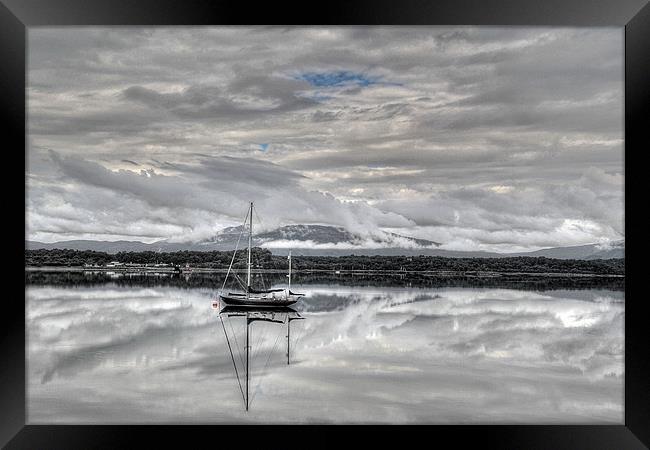 Boat in the Clouds Framed Print by Richard Schofield