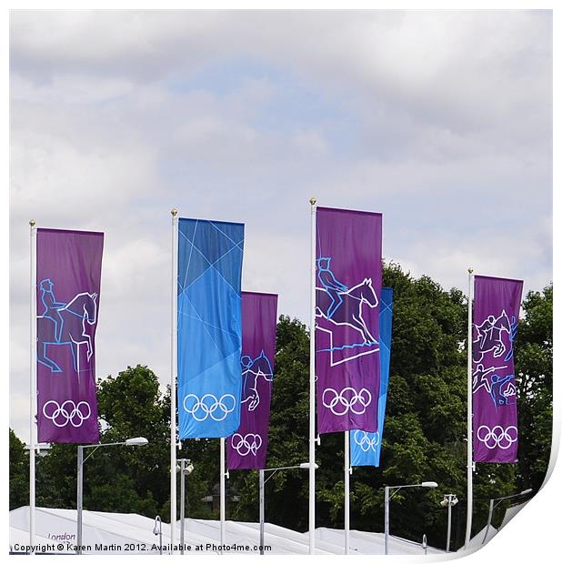 Eventing Banners Print by Karen Martin