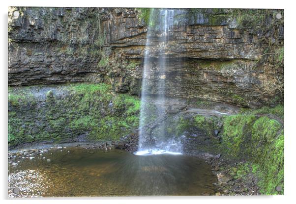 Henrhyd Falls Acrylic by Dan Davidson