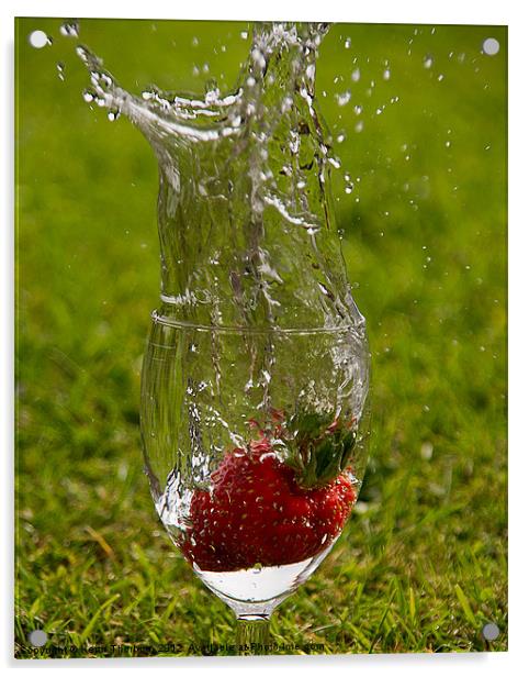 Strawberry Splash Acrylic by Keith Thorburn EFIAP/b