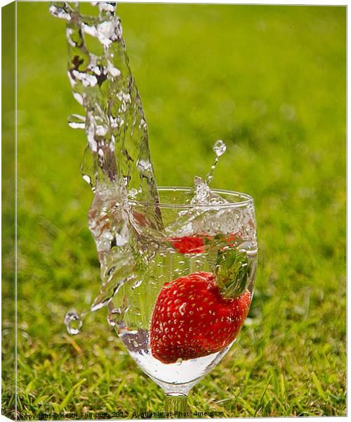 Strawberry Splash Canvas Print by Keith Thorburn EFIAP/b