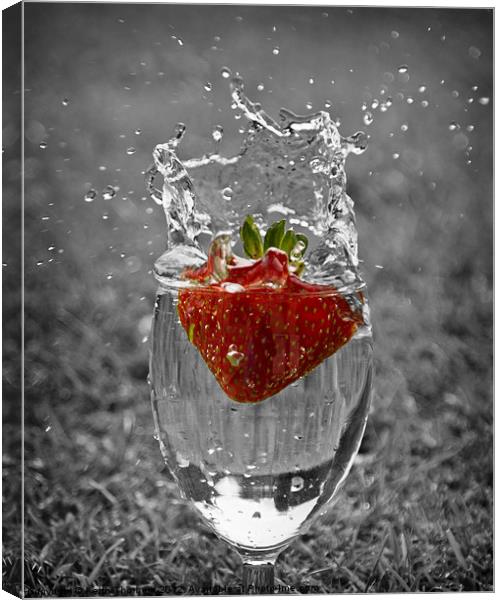 Strawberry splash Canvas Print by Keith Thorburn EFIAP/b