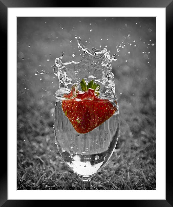 Strawberry splash Framed Mounted Print by Keith Thorburn EFIAP/b