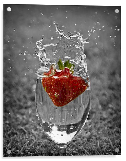Strawberry splash Acrylic by Keith Thorburn EFIAP/b