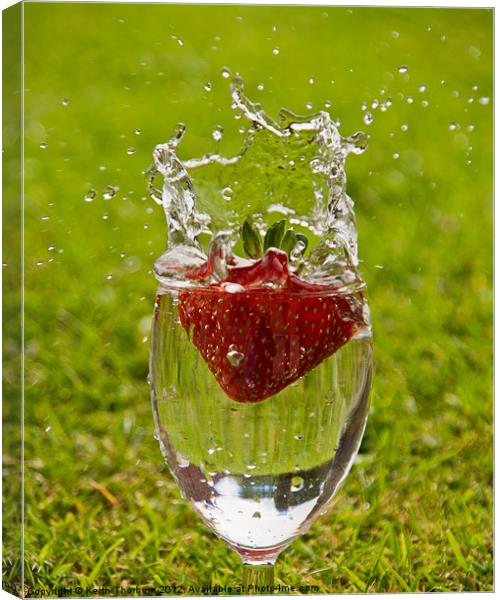 Strawberry splash Canvas Print by Keith Thorburn EFIAP/b