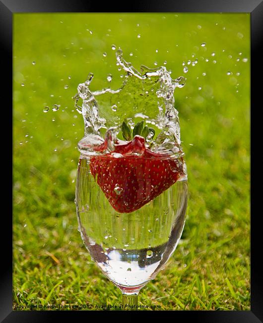Strawberry splash Framed Print by Keith Thorburn EFIAP/b