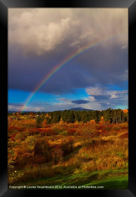 Rainbow over Rithets Bog, Victoria Framed Print by Louise Heusinkveld