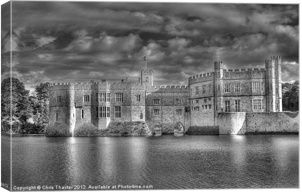 Leeds Castle in Black and White Canvas Print by Chris Thaxter