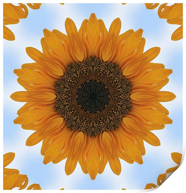 Kaleidoscope Sunflower Print by Julie Ormiston