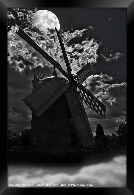 Heage Windmill - Haunted By Moonlight Framed Print by Daves Photography