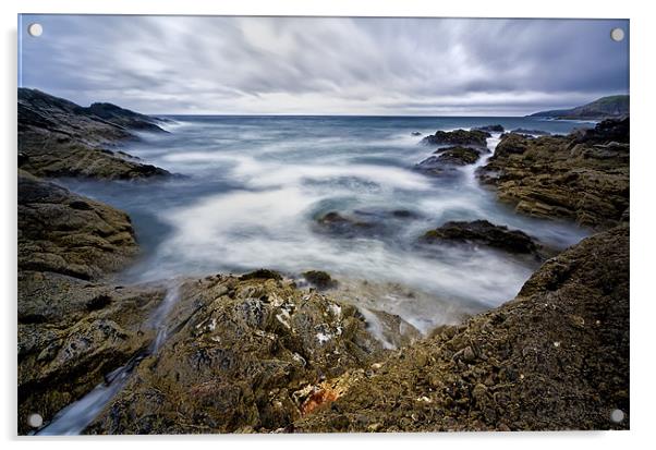 Rocky Cove Seascape Acrylic by Steven Clements LNPS