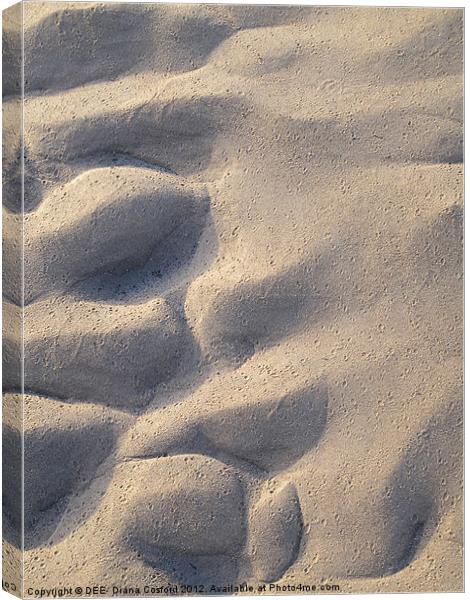 Water moulded sand on shore Canvas Print by DEE- Diana Cosford