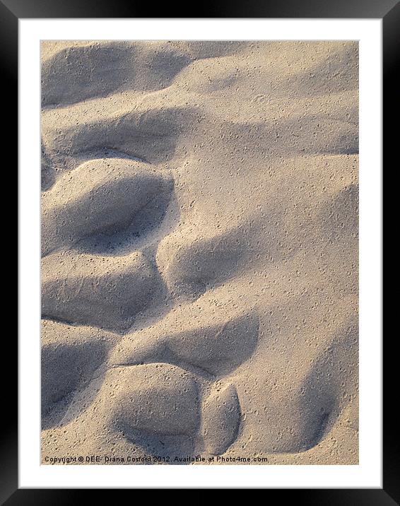 Water moulded sand on shore Framed Mounted Print by DEE- Diana Cosford