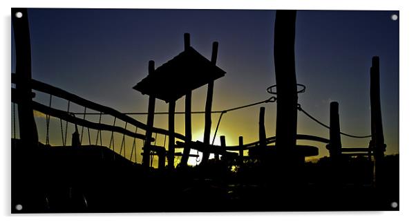 Sunset at the Playpark Acrylic by Buster Brown