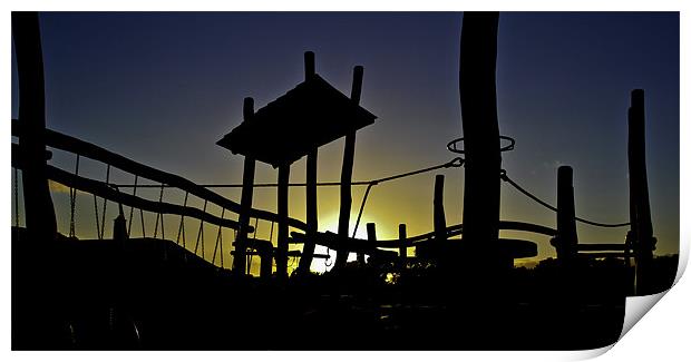 Sunset at the Playpark Print by Buster Brown