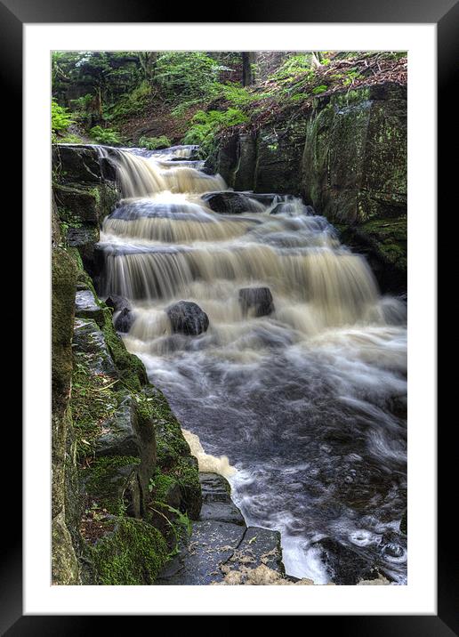 Lumsdale Valley Falls Framed Mounted Print by Wayne Molyneux