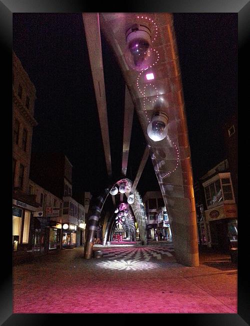 Blackpool at night Framed Print by Raymond Partlett