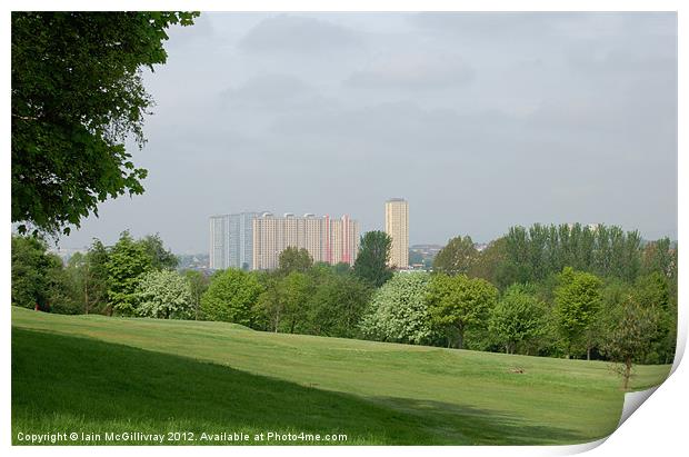 Red Road Flats Print by Iain McGillivray