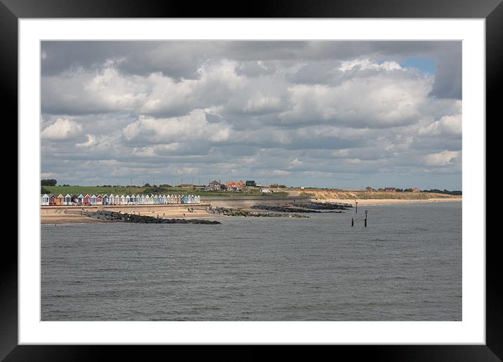 Southwold View of Beach Huts Framed Mounted Print by Linda Brown