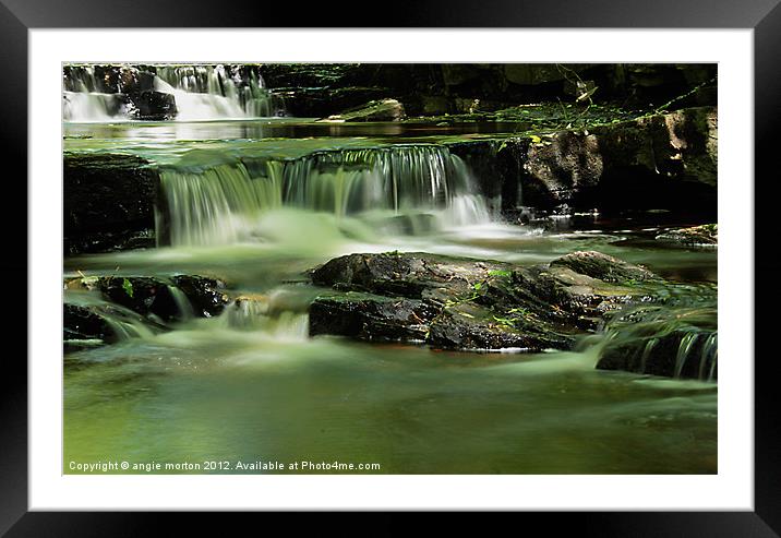 Smooth Water at Summerhills Force Framed Mounted Print by Angie Morton