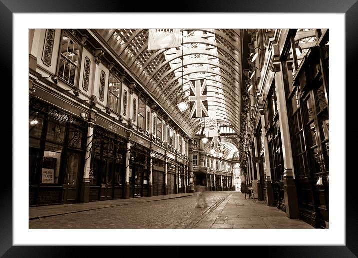 Leadenhall market london with ghost Framed Mounted Print by David Pyatt