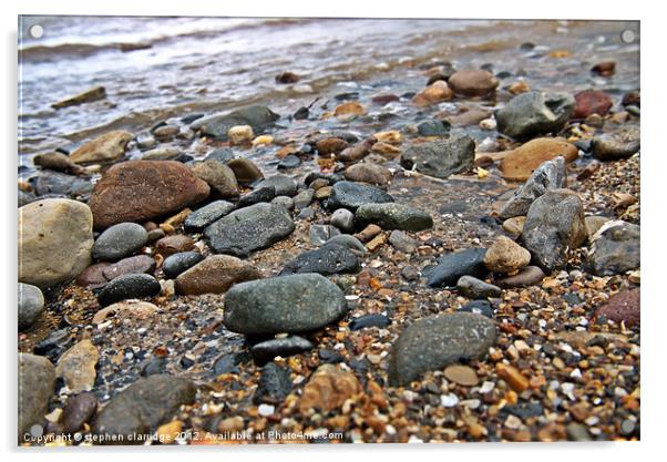 A stoney beach Acrylic by stephen clarridge
