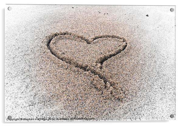 Sand heart Acrylic by stephen clarridge