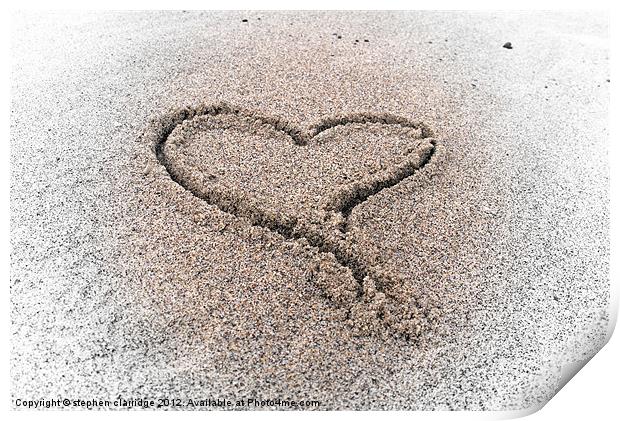 Sand heart Print by stephen clarridge